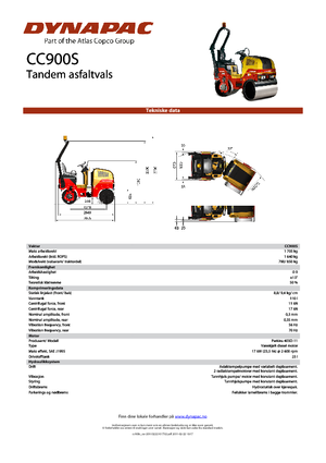 Тандемні вібраційні дорожні катки Dynapac CC 900 S