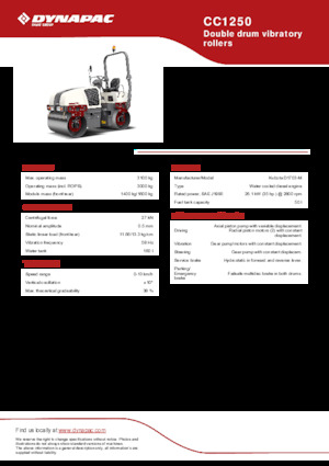 Тандемні вібраційні дорожні катки Dynapac CC1250