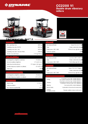 Тандемні вібраційні дорожні катки Dynapac CC2200 VI