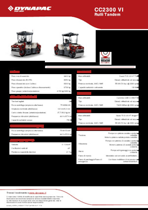 Тандемні вібраційні дорожні катки Dynapac CC2300 VI
