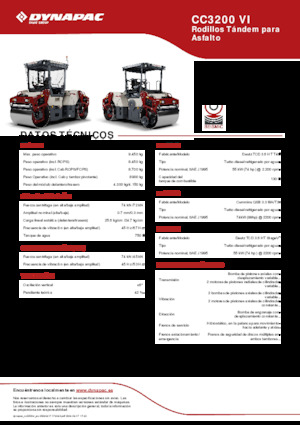 Тандемні вібраційні дорожні катки Dynapac CC3200 VI