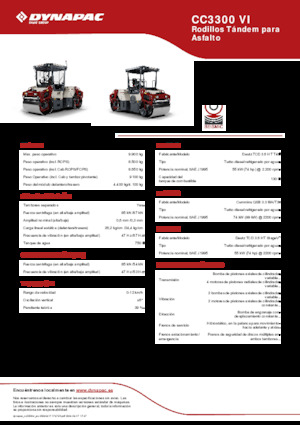 Тандемні вібраційні дорожні катки Dynapac CC3300 VI