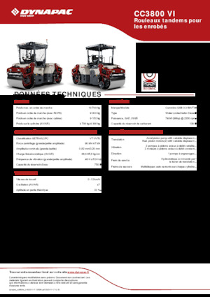 Тандемні вібраційні дорожні катки Dynapac CC3800 VI