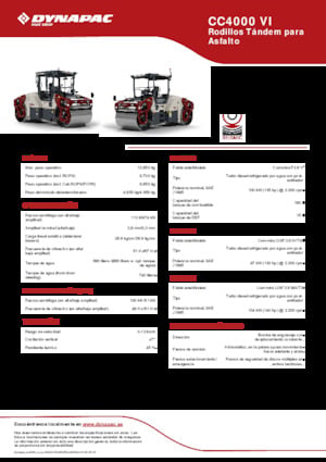 Тандемні вібраційні дорожні катки Dynapac CC4000 VI
