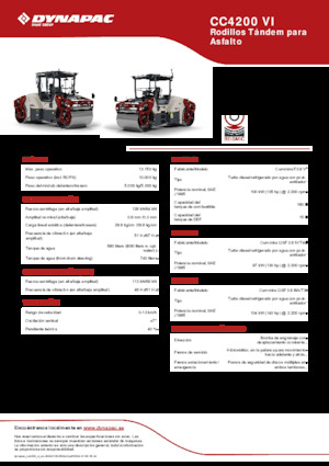 Тандемні вібраційні дорожні катки Dynapac CC4200 VI