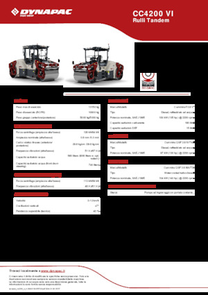 Тандемні вібраційні дорожні катки Dynapac CC4200 VI