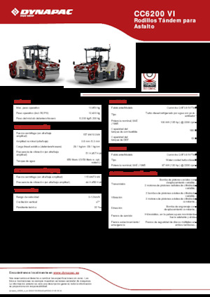 Тандемні вібраційні дорожні катки Dynapac CC6200 VI