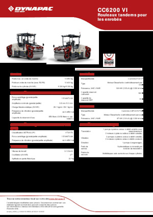 Тандемні вібраційні дорожні катки Dynapac CC6200 VI