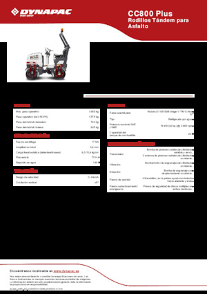 Тандемні вібраційні дорожні катки Dynapac CC800 Plus