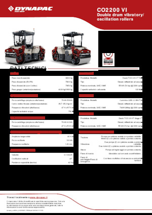 Тандемні вібраційні дорожні катки Dynapac CO2200 VI