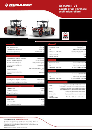 Тандемні вібраційні дорожні катки Dynapac CO5200 VI