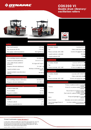 Тандемні вібраційні дорожні катки Dynapac CO5200 VI