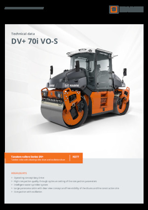 Тандемні вібраційні дорожні катки Hamm DV+ 70i VO-S