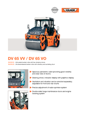 Тандемні вібраційні дорожні катки Hamm DV 65 VV
