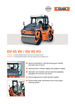 Тандемні вібраційні дорожні катки Hamm DV 85 VV
