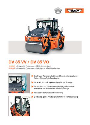 Тандемні вібраційні дорожні катки Hamm DV 85 VV