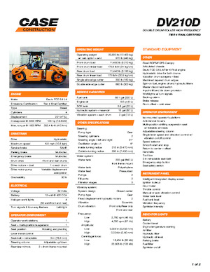 Тандемні вібраційні дорожні катки Case DV210D HF