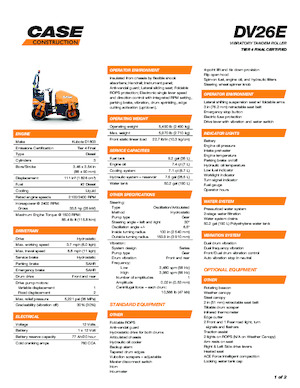Тандемні вібраційні дорожні катки Case DV26E