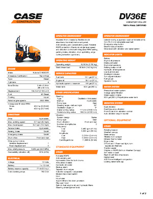 Тандемні вібраційні дорожні катки Case DV36E
