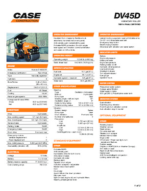 Тандемні вібраційні дорожні катки Case DV45D