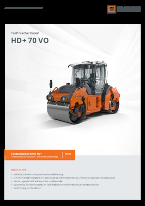 Тандемні вібраційні дорожні катки Hamm HD+ 70 VO