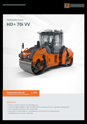 Тандемні вібраційні дорожні катки Hamm HD+ 70i VV