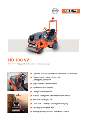Тандемні вібраційні дорожні катки Hamm HD 10C VV