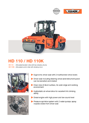 Тандемні вібраційні дорожні катки Hamm HD 110