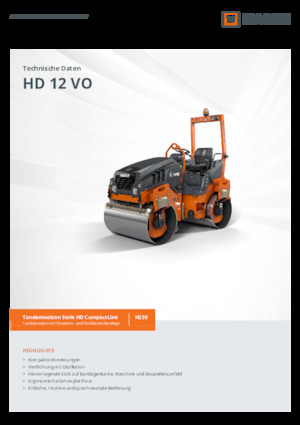 Тандемні вібраційні дорожні катки Hamm HD 12 VO