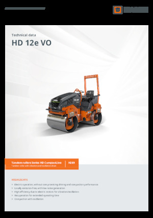 Тандемні вібраційні дорожні катки Hamm HD 12e VO