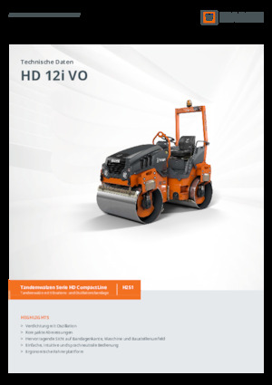 Тандемні вібраційні дорожні катки Hamm HD 12i VO
