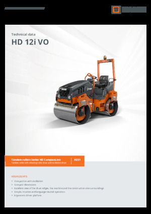 Тандемні вібраційні дорожні катки Hamm HD 12i VO