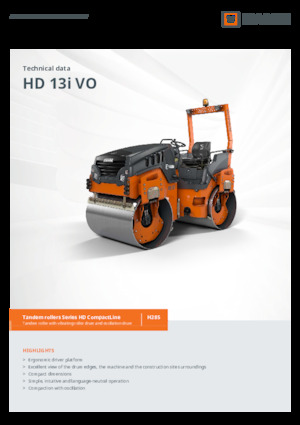 Тандемні вібраційні дорожні катки Hamm HD 13i VO