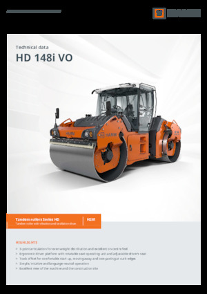 Тандемні вібраційні дорожні катки Hamm HD 148i VO