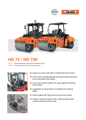 Тандемні вібраційні дорожні катки Hamm HD 75