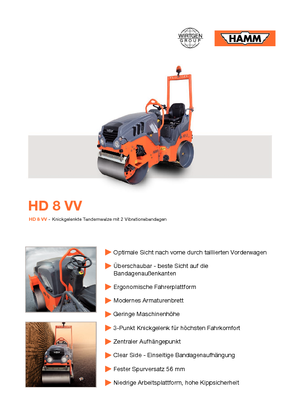 Тандемні вібраційні дорожні катки Hamm HD 8 VV