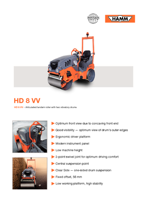 Тандемні вібраційні дорожні катки Hamm HD 8 VV