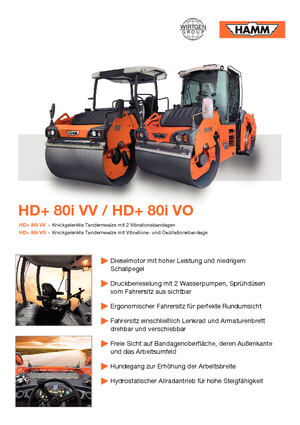 Тандемні вібраційні дорожні катки Hamm HD 80 i VV