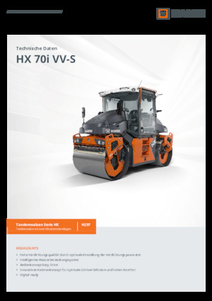 Тандемні вібраційні дорожні катки Hamm HX 70i VV-S