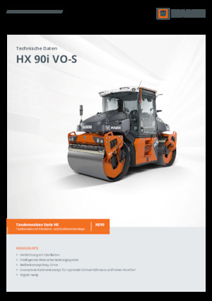 Тандемні вібраційні дорожні катки Hamm HX 90i VO-S
