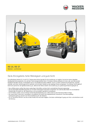 Тандемні вібраційні дорожні катки Wacker Neuson RD 16-100