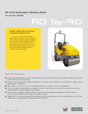Тандемні вібраційні дорожні катки Wacker Neuson RD 16-90