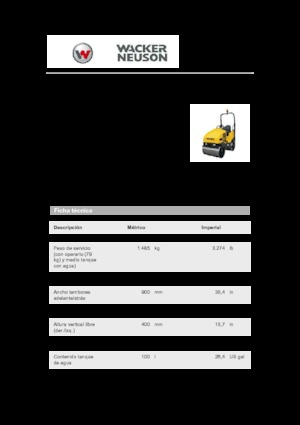 Тандемні вібраційні дорожні катки Wacker Neuson RD 16-90