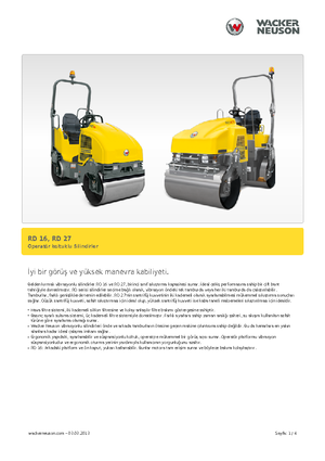 Тандемні вібраційні дорожні катки Wacker RD 27-120