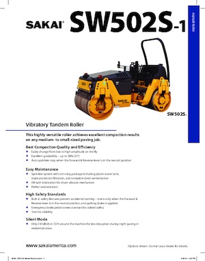 Тандемні вібраційні дорожні катки Sakai SW502S-1