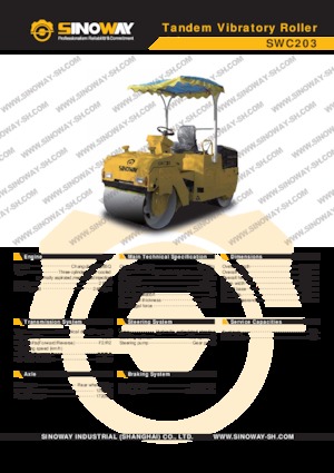 Тандемні вібраційні дорожні катки Sinoway SWC203
