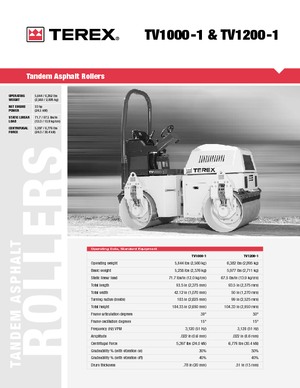 Тандемні вібраційні дорожні катки Terex TV 1200-1