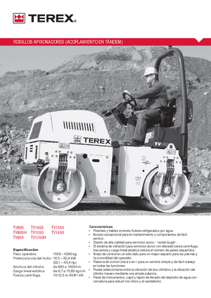 Тандемні вібраційні дорожні катки Terex TV 900