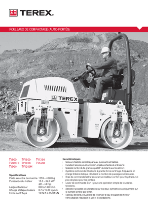 Тандемні вібраційні дорожні катки Terex TV 900