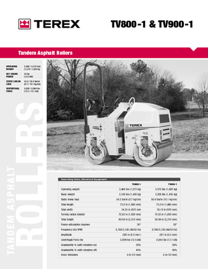 Тандемні вібраційні дорожні катки Terex TV 900